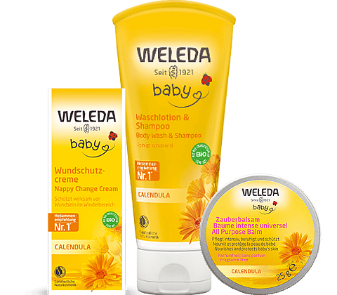 Calendula Zauberbalsam, Calendula Waschlotion & Shampoo und Calendula Wundschutzcreme