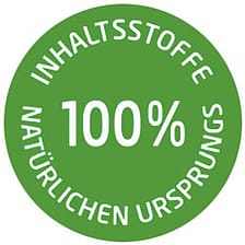 Logo Inhaltsstoffe 100% natürlichen Ursprungs