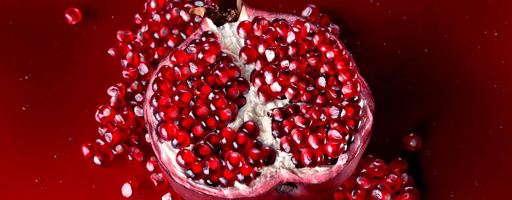 Halbe Granatapfel Frucht