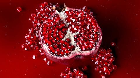 Halbe Granatapfel Frucht