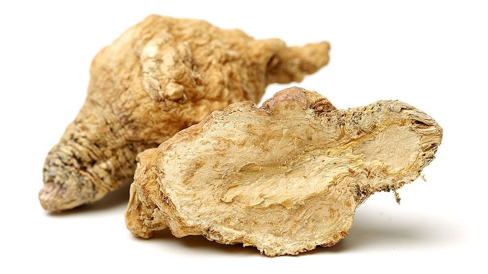 aufgeschnittene Macawurzeln