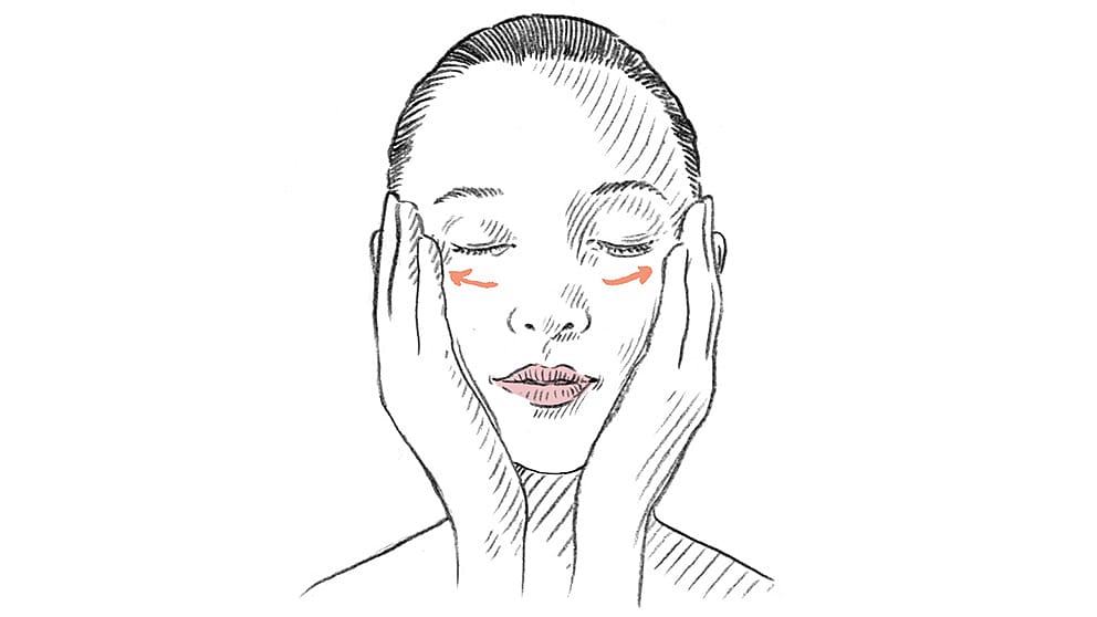 Illustration beide Hände liegen auf dem Gesicht