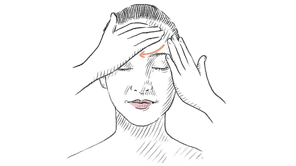 Illustration Hand auf der Stirn und auf der Seite